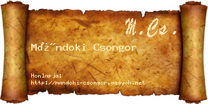 Mándoki Csongor névjegykártya